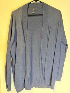 Gap Men's Large Blue Cotton Open Front Cardigan Sweater